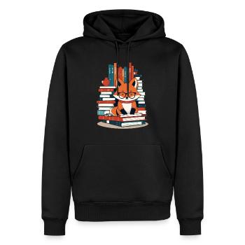 Niedlicher Buch Liebhaber Lustiges Bücher Design - Männer Premium Bio Hoodie - Schwarz - Vorne - Nico (187cm)