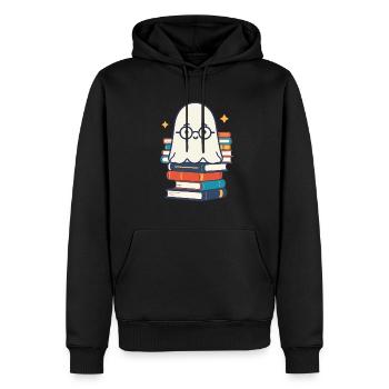 Style d’amoureux des livres Design livresque mignon - Sweat à capuche Premium bio Homme - noir - Devant - Nico (187cm)