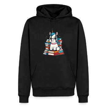 Cute Unicorn Bookworm Magical Mythical Creatures - Men’s Premium Organic Hoodie - black - Front - Nico (187cm)