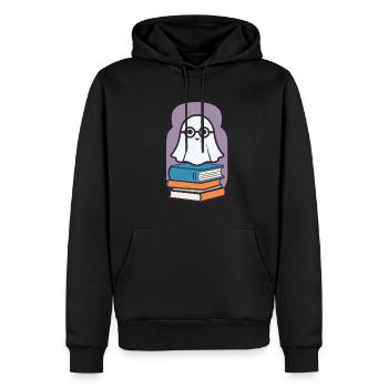 Buchliebhaber Stil Halloween Gespenst Bücherwurm - Männer Premium Bio Hoodie - Schwarz - Vorne - Nico (187cm)