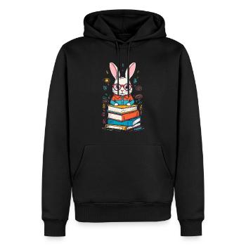 Lesender Hase Begeisterter Buchliebhaber Stil - Männer Premium Bio Hoodie - Schwarz - Vorne - Nico (187cm)