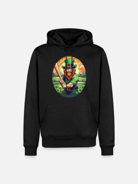 St. Patrick's Day Shamrock Baseball - Men’s Premium Organic Hoodie - black