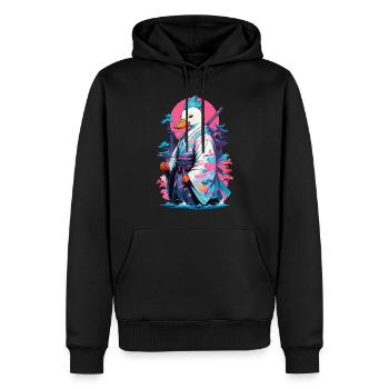 Esthétique Samurai Duck Style Vaporwave - Sweat à capuche Premium bio Homme - noir - Devant - Nico (187cm)