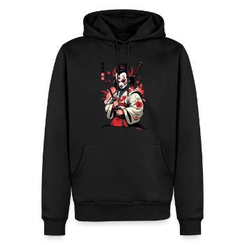 Oni Demons Mask Samurai Japanese Demon Culture - Men’s Premium Organic Hoodie - black - Front - Nico (187cm)