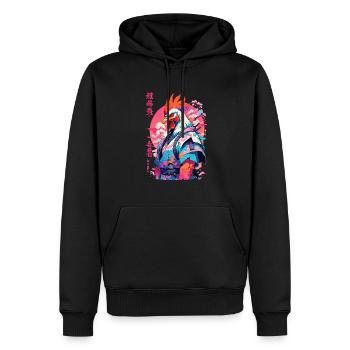 Hahn Yokai Vaporwave Aesthetic Samurai Kunst - Männer Premium Bio Hoodie - Schwarz - Vorne - Nico (187cm)