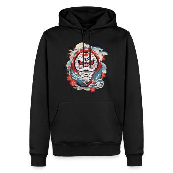 Japanese Daruma Aesthetic Yokai Vintage - Men’s Premium Organic Hoodie - black - Front - Nico (187cm)