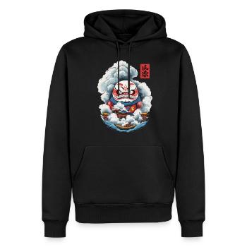 Esthétique japonaise Daruma Conception Yokai - Sweat à capuche Premium bio Homme - noir - Devant - Nico (187cm)