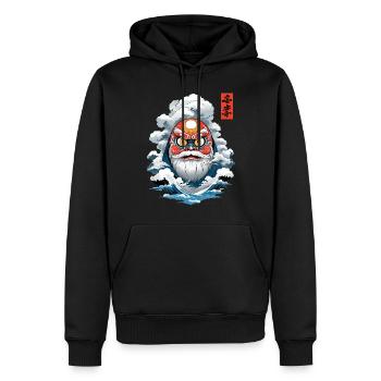 Japanese Daruma Aesthetic Vintage Yokai - Men’s Premium Organic Hoodie - black - Front - Nico (187cm)