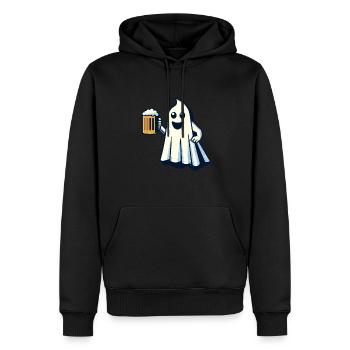 Drôle Boozing Ghost Halloween Party - Sweat à capuche Premium bio Homme - noir - Devant - Nico (187cm)