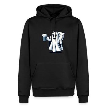Boire Ghost Beer Lover Halloween Party - Sweat à capuche Premium bio Homme - noir - Devant - Nico (187cm)