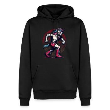 Zombie Einhorn Untotes Mystisches Wesen - Männer Premium Bio Hoodie - Schwarz - Vorne - Nico (187cm)