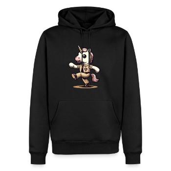 Drôle Sheriff Licorne Halloween Party - Sweat à capuche Premium bio Homme - noir - Devant - Nico (187cm)