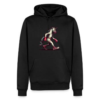 Zombie Licorne Mort-vivant Créature mystique - Sweat à capuche Premium bio Homme - noir - Devant - Nico (187cm)