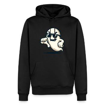 Un fantôme cool donne des pouces vers le bas drôle Halloween - Sweat à capuche Premium bio Homme - noir - Devant - Nico (187cm)