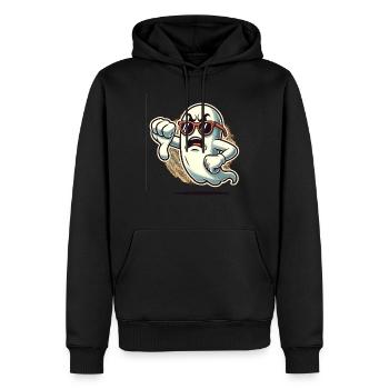 Cool Ghost Gibt Daumen Runter Halloween Geist - Männer Premium Bio Hoodie - Schwarz - Vorne - Nico (187cm)