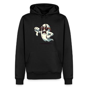 Cool Ghost Gibt Daumen Runter Lustige Halloween - Männer Premium Bio Hoodie - Schwarz - Vorne - Nico (187cm)