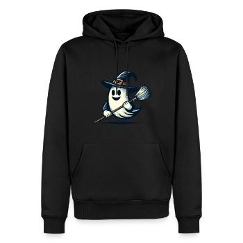 Lustiger Hexengeist Hexenbesen Halloween Spaß - Männer Premium Bio Hoodie - Schwarz - Vorne - Nico (187cm)