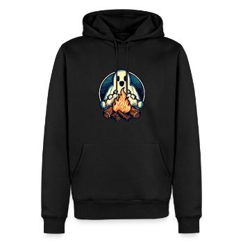 Ghost At Campfire Camping Site Halloween Party - Men’s Premium Organic Hoodie - black - Front - Nico (187cm)