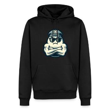 hCool Ghost Muscular Bodybuilder Halloween Party - Männer Premium Bio Hoodie - Schwarz - Vorne - Nico (187cm)