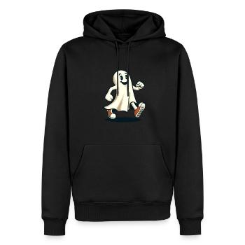 Drôle Vintage Fantôme Rétro Art Style Halloween - Sweat à capuche Premium bio Homme - noir - Devant - Nico (187cm)