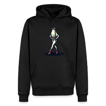 Drôle Halloween Fille Fantôme Bottes Chapeau De Cowboy - Sweat à capuche Premium bio Homme - noir - Devant - Nico (187cm)