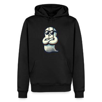 Cool fantôme Vintage Style artistique Drôle Halloween - Sweat à capuche Premium bio Homme - noir - Devant - Nico (187cm)