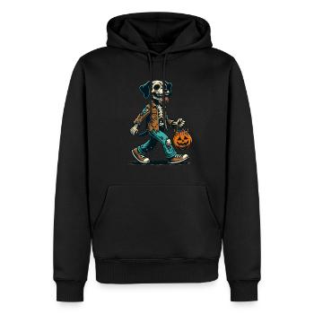 Untote Zombie Hund Süßes Oder Saures Halloween - Männer Premium Bio Hoodie - Schwarz - Vorne - Nico (187cm)