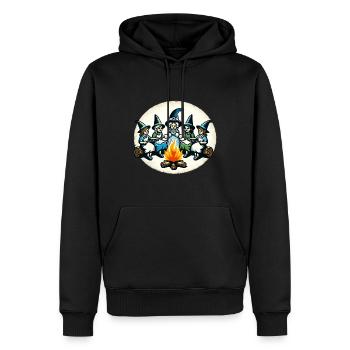 Camping feu de camp Vintage sorcières Design - Sweat à capuche Premium bio Homme - noir - Devant - Nico (187cm)