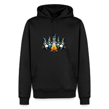 Camping feu de camp Vintage sorcières Design - Sweat à capuche Premium bio Homme - noir - Devant - Nico (187cm)