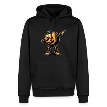 Dabbing Halloween Citrouille Drôle Dabbing Citrouille - Sweat à capuche Premium bio Homme - noir - Devant - Nico (187cm)