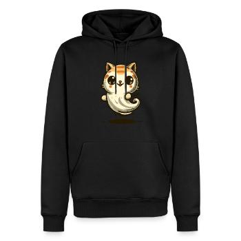 Niedliche Geister Katze Kawaii Geist Haustier - Männer Premium Bio Hoodie - Schwarz - Vorne - Nico (187cm)