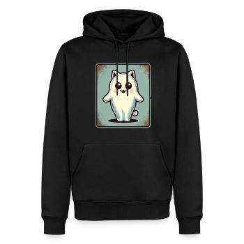 Niedliche Geister Katze Kawaii Geist Haustier - Männer Premium Bio Hoodie - Schwarz - Vorne - Nico (187cm)