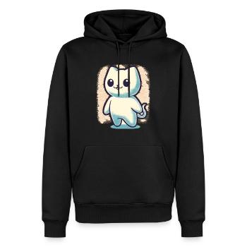 Niedliche Geister Katze Kawaii Geist Haustier - Männer Premium Bio Hoodie - Schwarz - Vorne - Nico (187cm)