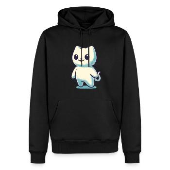 Niedliche Geister Katze Kawaii Geist Haustier - Männer Premium Bio Hoodie - Schwarz - Vorne - Nico (187cm)