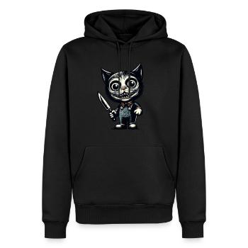 Chat effrayant Psycho Pet Décoration d’Halloween - Sweat à capuche Premium bio Homme - noir - Devant - Nico (187cm)
