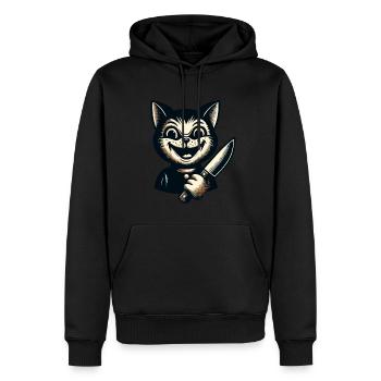 Costume d’Halloween Creepy Cat Psycho Pet - Sweat à capuche Premium bio Homme - noir - Devant - Nico (187cm)