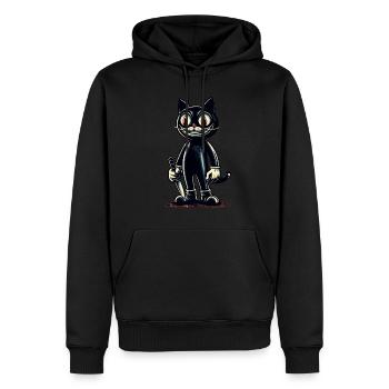 Creepy Cat Psycho Pet Halloween Decoration - Men’s Premium Organic Hoodie - black - Front - Nico (187cm)