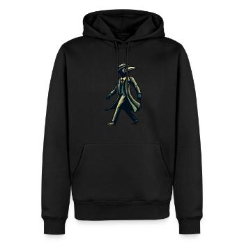 Gruseliges Halloween Streetwear Plague Doctor - Männer Premium Bio Hoodie - Schwarz - Vorne - Nico (187cm)