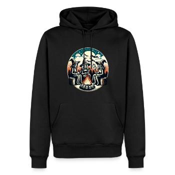 Camping Lagerfeuer Vintage Hexen Design - Männer Premium Bio Hoodie - Schwarz - Vorne - Nico (187cm)