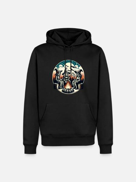 Camping Campfire Vintage Witches Design - Men’s Premium Organic Hoodie - black