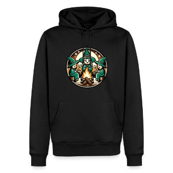 Camping Lagerfeuer Vintage Hexen Design - Männer Premium Bio Hoodie - Schwarz - Vorne - Nico (187cm)