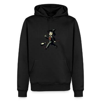 Retro Cartoon Hexen Gruseliges Party Design - Männer Premium Bio Hoodie - Schwarz - Vorne - Nico (187cm)