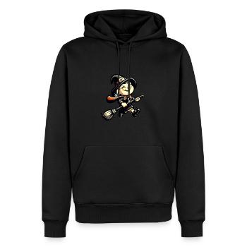 Retro Cartoon Hexen Vintage Hexen Design - Männer Premium Bio Hoodie - Schwarz - Vorne - Nico (187cm)