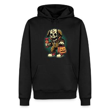 Chien zombie mort-vivant Trick Or Treat - Sweat à capuche Premium bio Homme - noir - Devant - Nico (187cm)