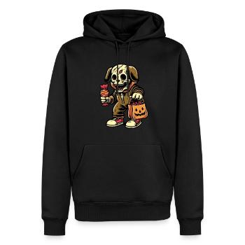 Mort-vivant zombie chien Trick or Treat Halloween - Sweat à capuche Premium bio Homme - noir - Devant - Nico (187cm)