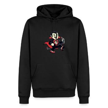Décoration de costume de vampire d’Halloween de style vintage rétro - Sweat à capuche Premium bio Homme - noir - Devant - Nico (187cm)