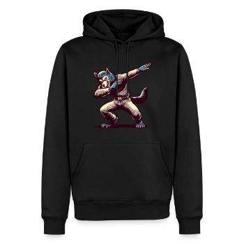 Dabbing Werewolf Funny Dabbing Design Full Moon - Men’s Premium Organic Hoodie - black - Front - Nico (187cm)