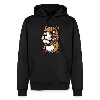Zombie Capybara Capybara Lover Halloween - Men’s Premium Organic Hoodie - black - Front - Nico (187cm)