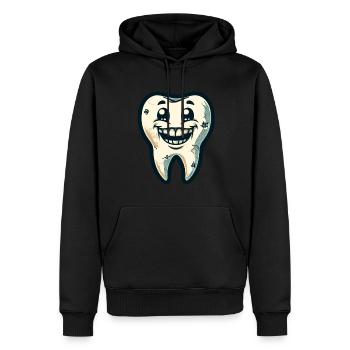 Halloween Zahnhygiene Lustiger Zombie Zahn - Männer Premium Bio Hoodie - Schwarz - Vorne - Nico (187cm)