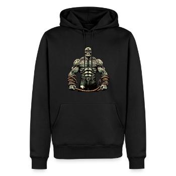 Muskulöser Bodybuilder Halloween Kostüm Deko - Männer Premium Bio Hoodie - Schwarz - Vorne - Nico (187cm)